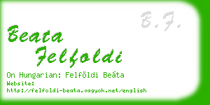 beata felfoldi business card